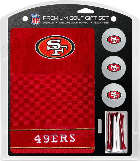 Premium NFL Gift Set: Embroidered Deluxe Towel, 3 Balls, 14 Tees (2-3/4" Reg.)